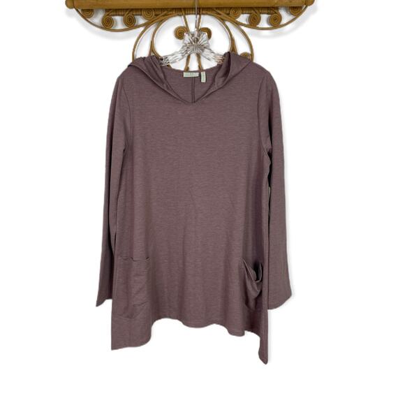 LOGO by Lori Goldstein Tops - LOGO draped Hooded tunic w/ front pockets nwt M